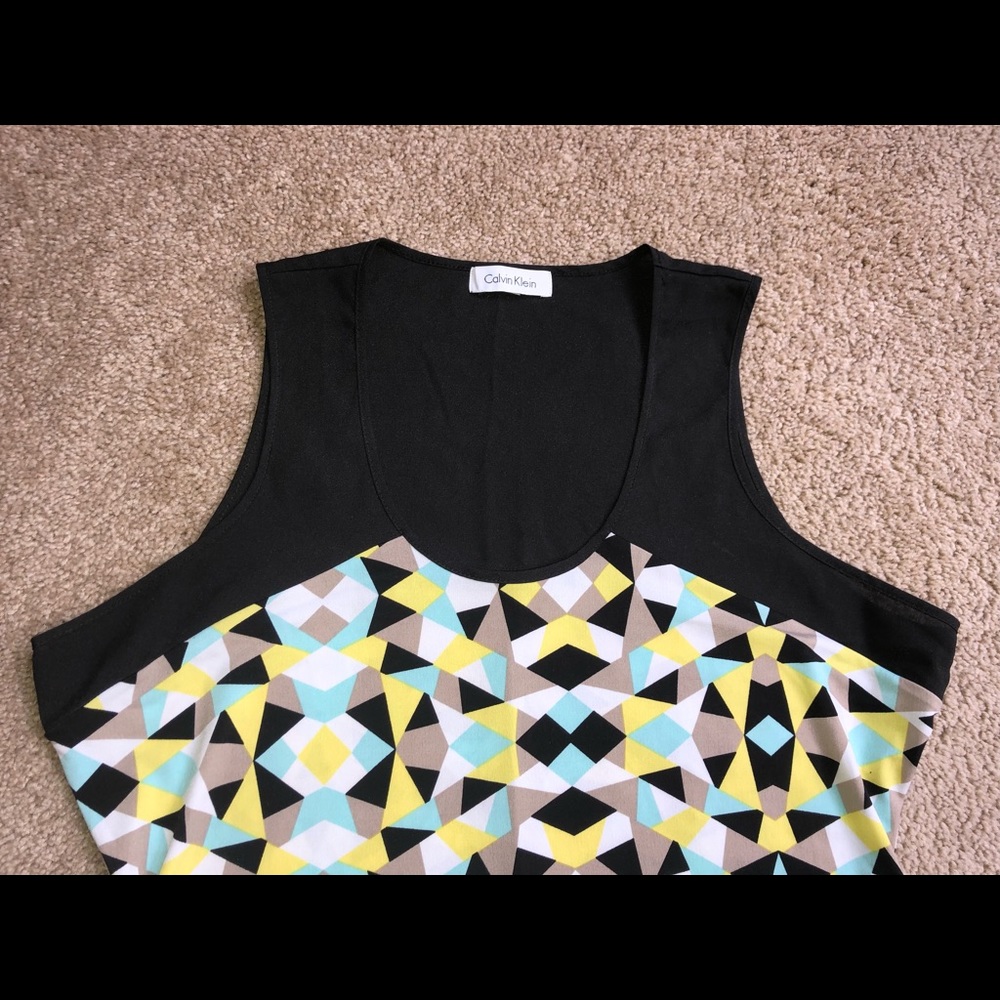 🩵3/$15 MIX& MATCH 🌴Calvin Klein Colorful Slvlss Pullover Hi-Low Tank Top - Picture 2 of 4